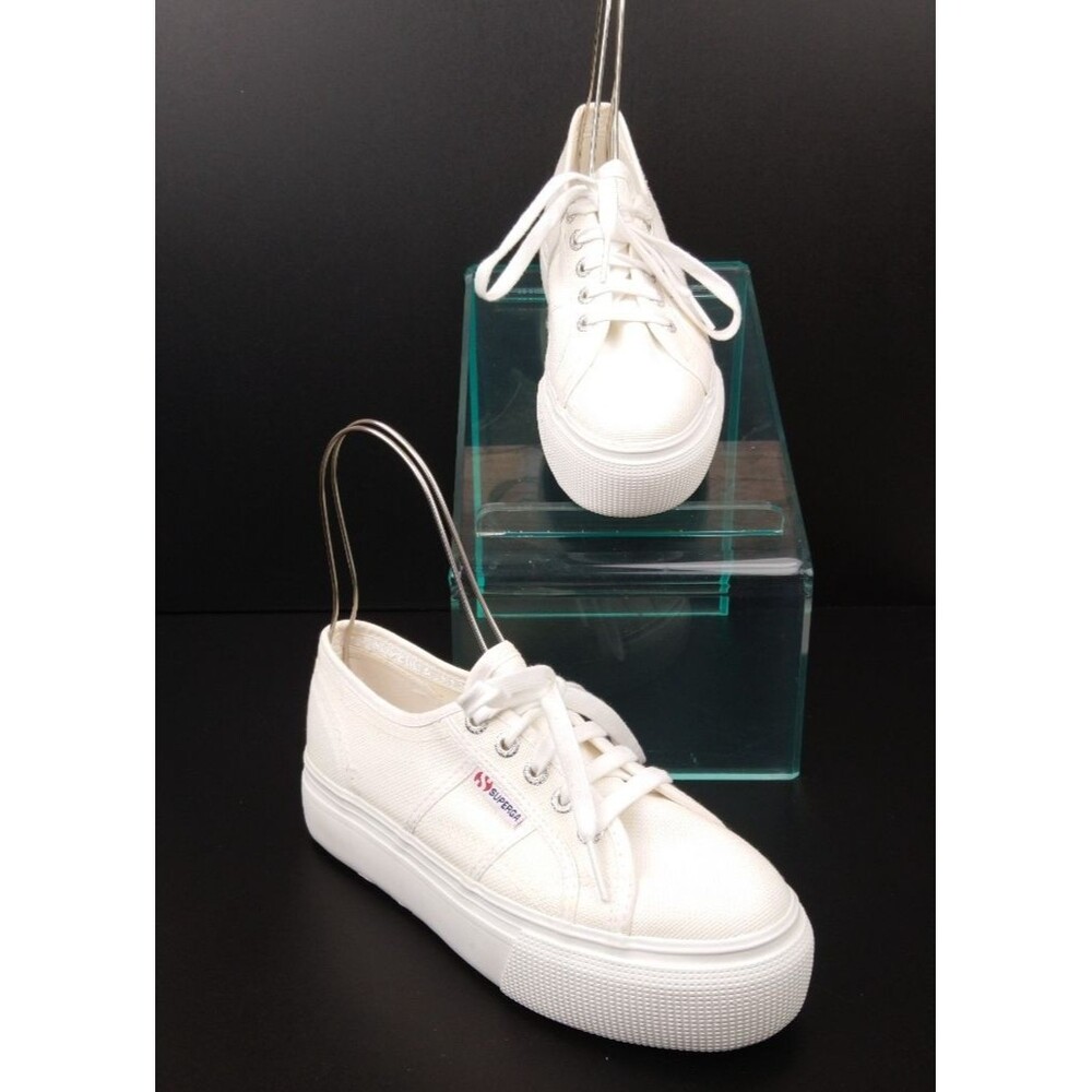 Superga 2790 Platform Sneaker White Canvas Women's Size 7